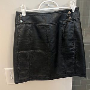 Free People Faux Leather Black Mini Skirt Size 2